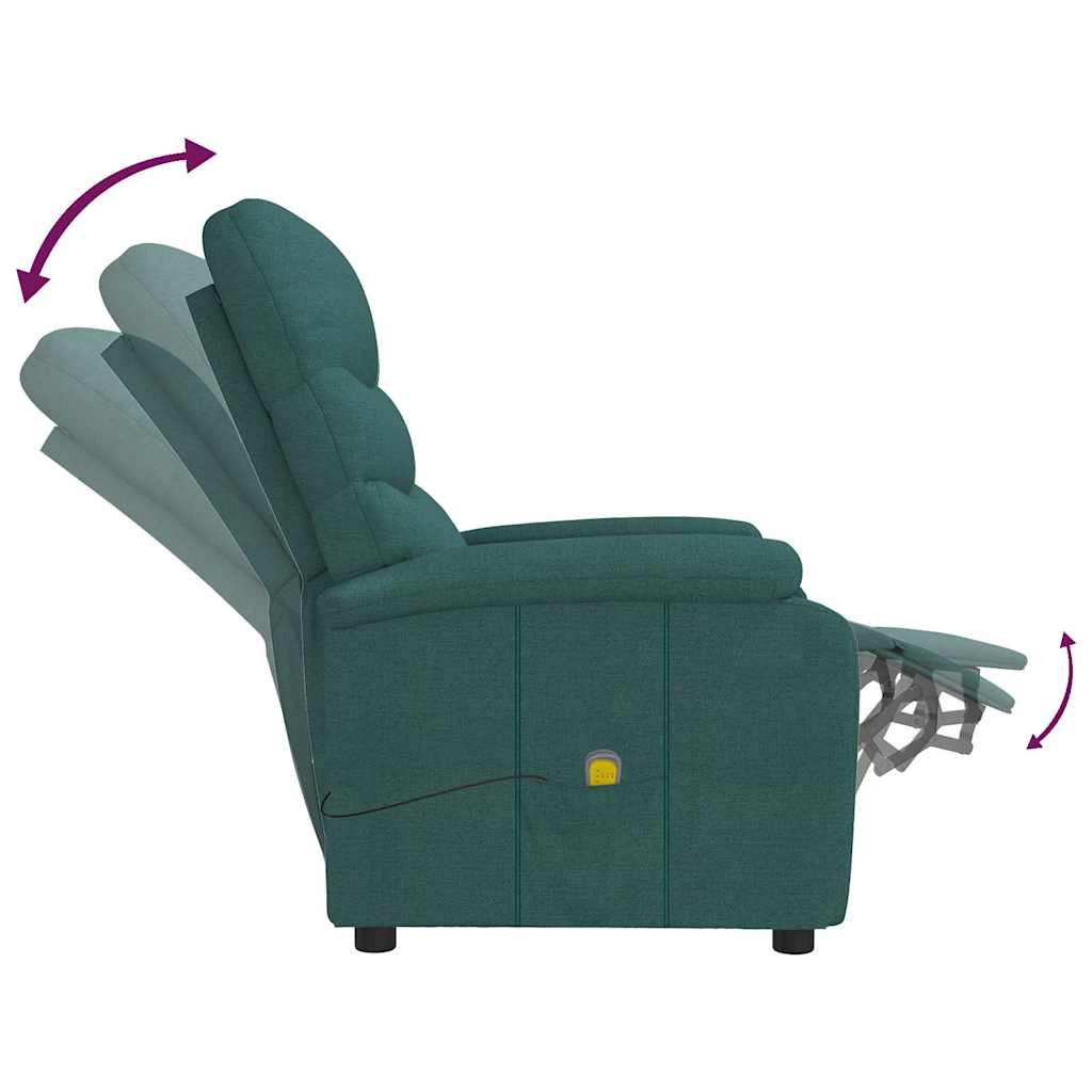Fauteuil de massage Vert foncé Tissu