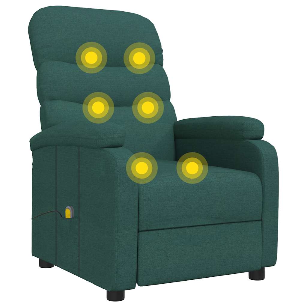 Fauteuil de massage Vert foncé Tissu