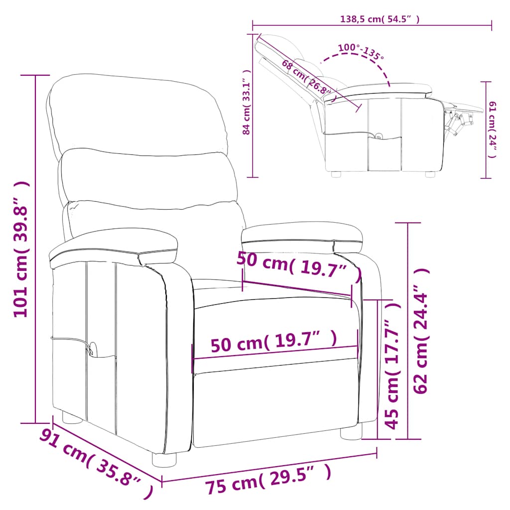 Fauteuil de massage Vert foncé Tissu