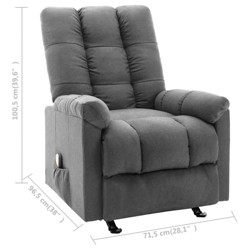 Fauteuil de massage inclinable Gris clair Tissu - XIOS