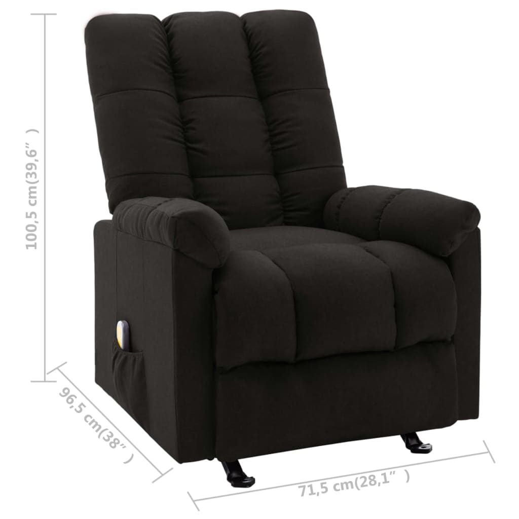 Fauteuil de massage inclinable Noir Tissu - XIOS