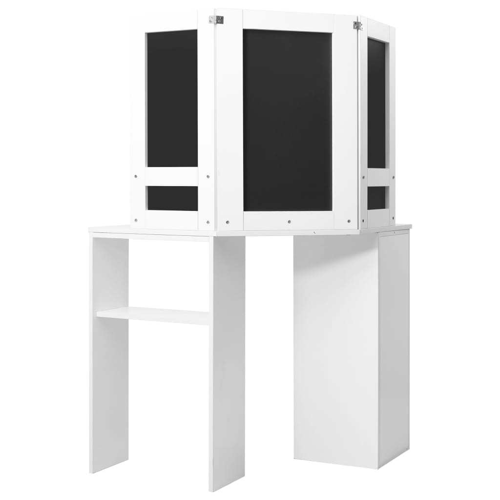 Coiffeuse d'angle table de maquillage lumière LED Blanc clair - XIOS