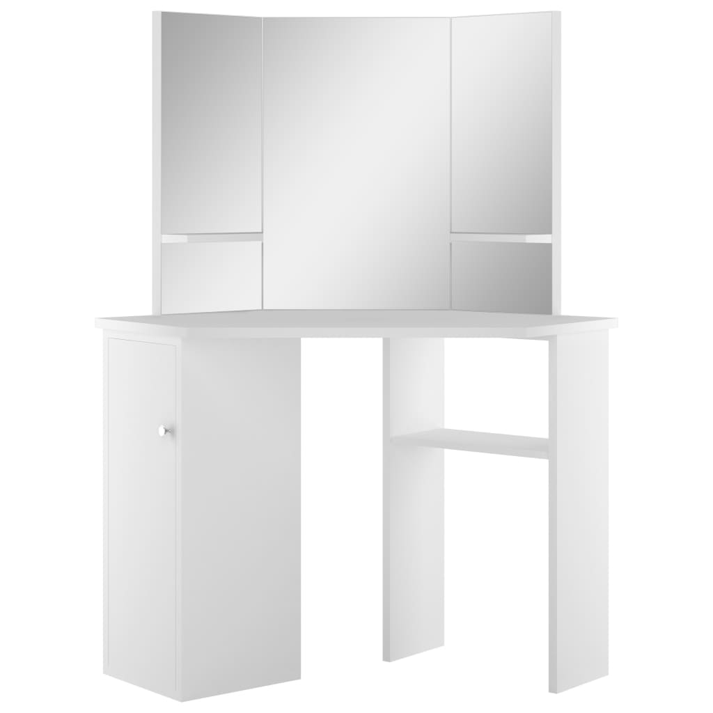 Coiffeuse d'angle Table de maquillage cosmétique Blanc - XIOS