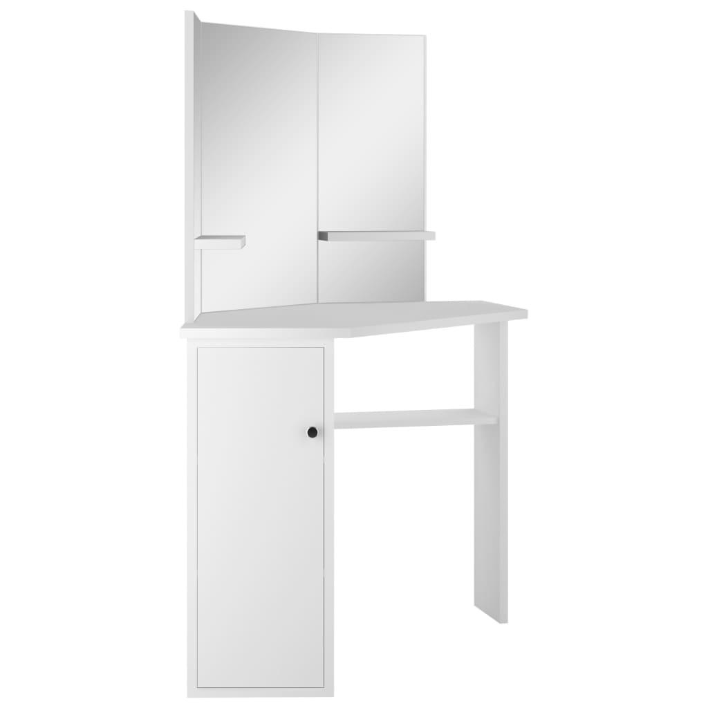 Coiffeuse d'angle Table de maquillage cosmétique Blanc - XIOS