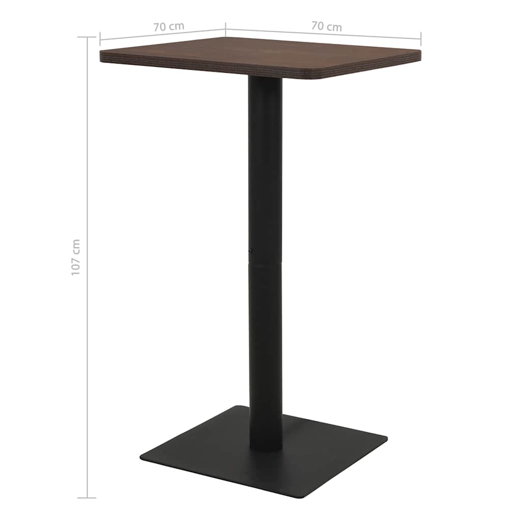 Table de bistro Cendre foncé 70x70x107 cm