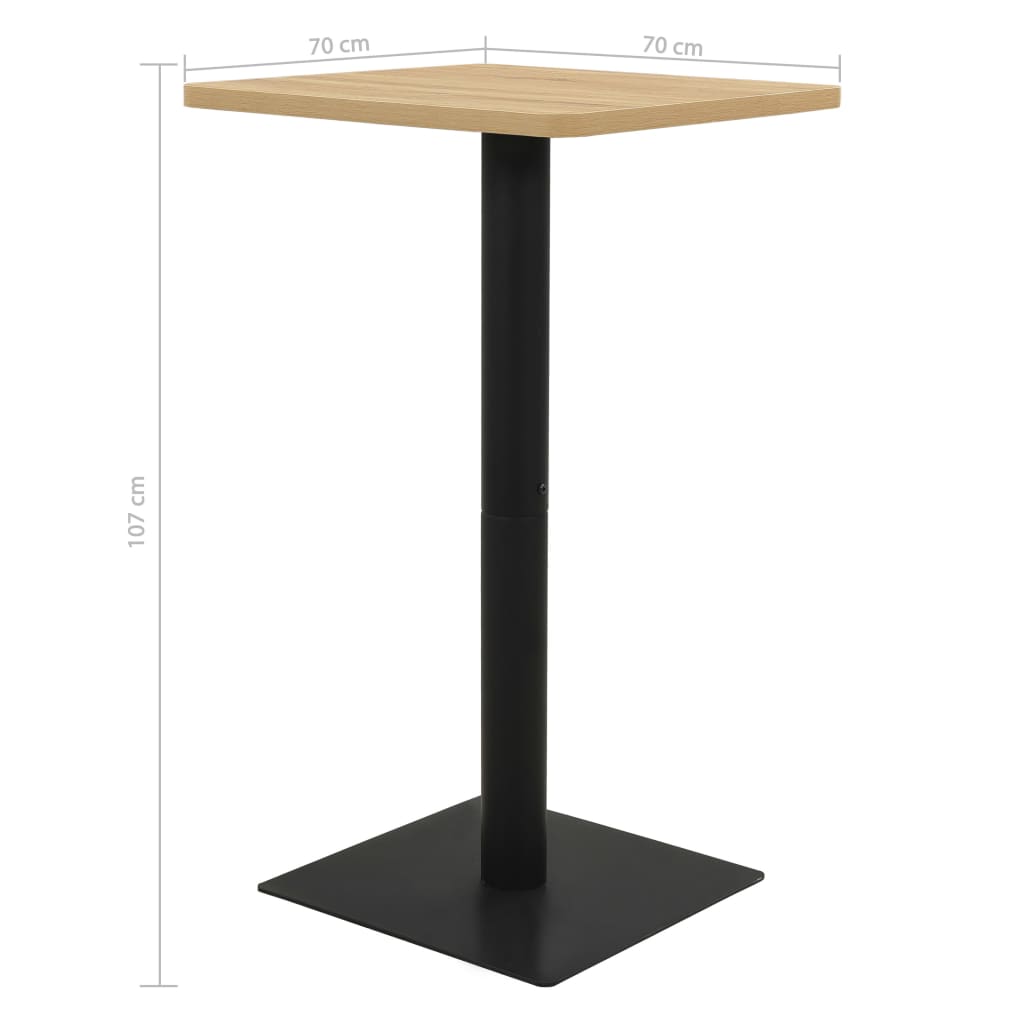 Table de bistro Couleur chêne 70x70x107 cm