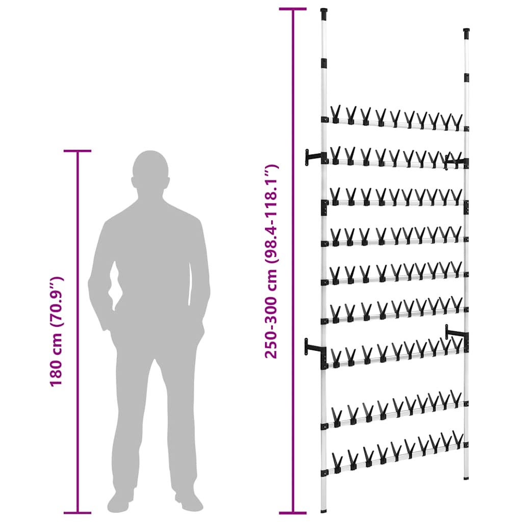 Étagère à chaussures télescopique avec barres Aluminium - XIOS