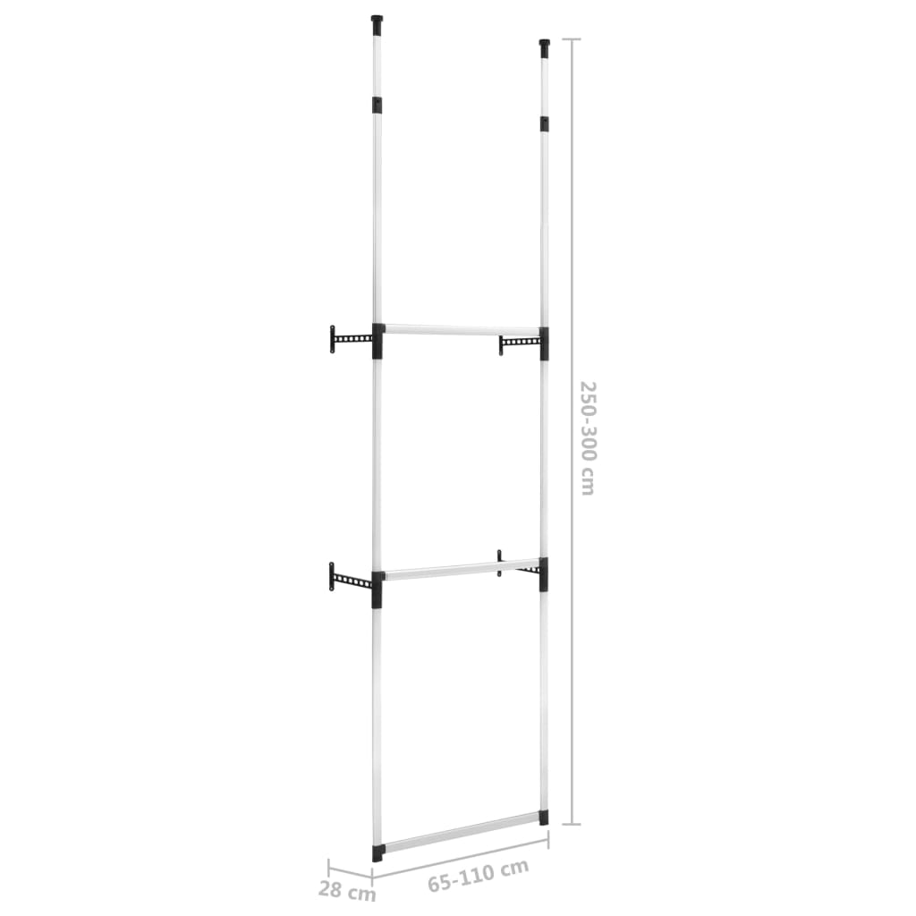 Système de garde-robe télescopique avec barres Aluminium - XIOS