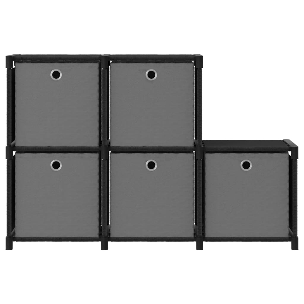 Étagère d'affichage 5 cubes et boîtes Noir 103x30x72,5 cm Tissu - XIOS