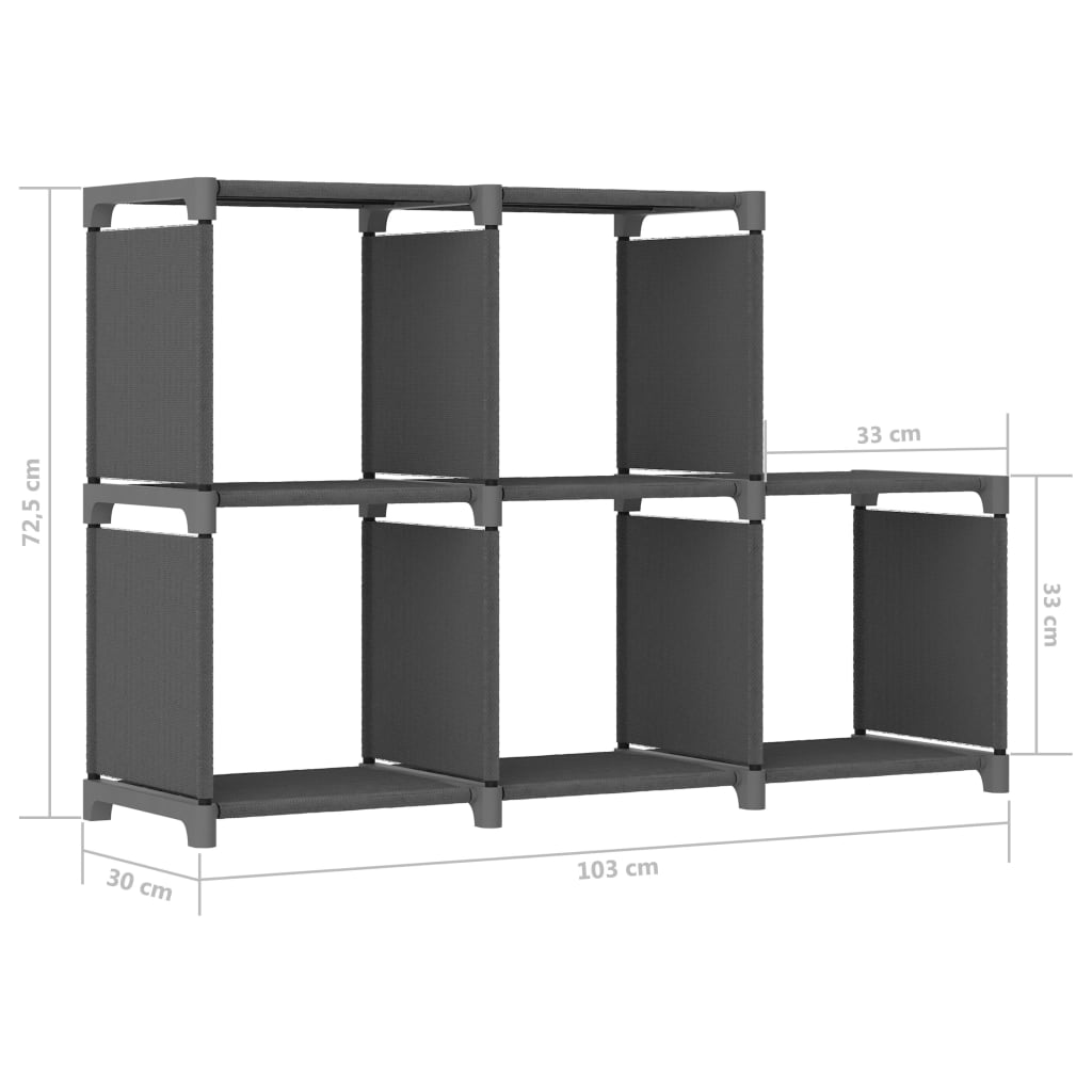 Étagère d'affichage 5 cubes Gris 103x30x72,5 cm Tissu - XIOS