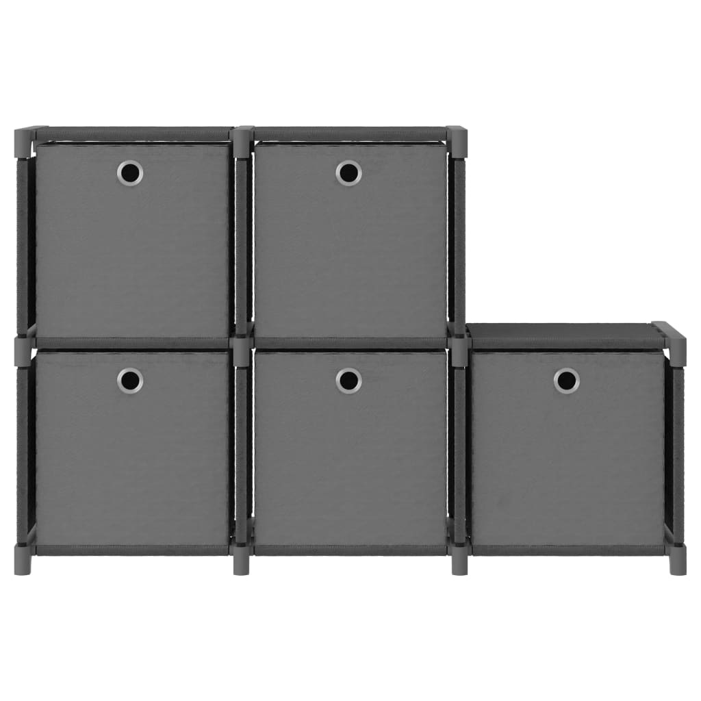 Étagère d'affichage 5 cubes et boîtes Gris 103x30x72,5 cm Tissu - XIOS