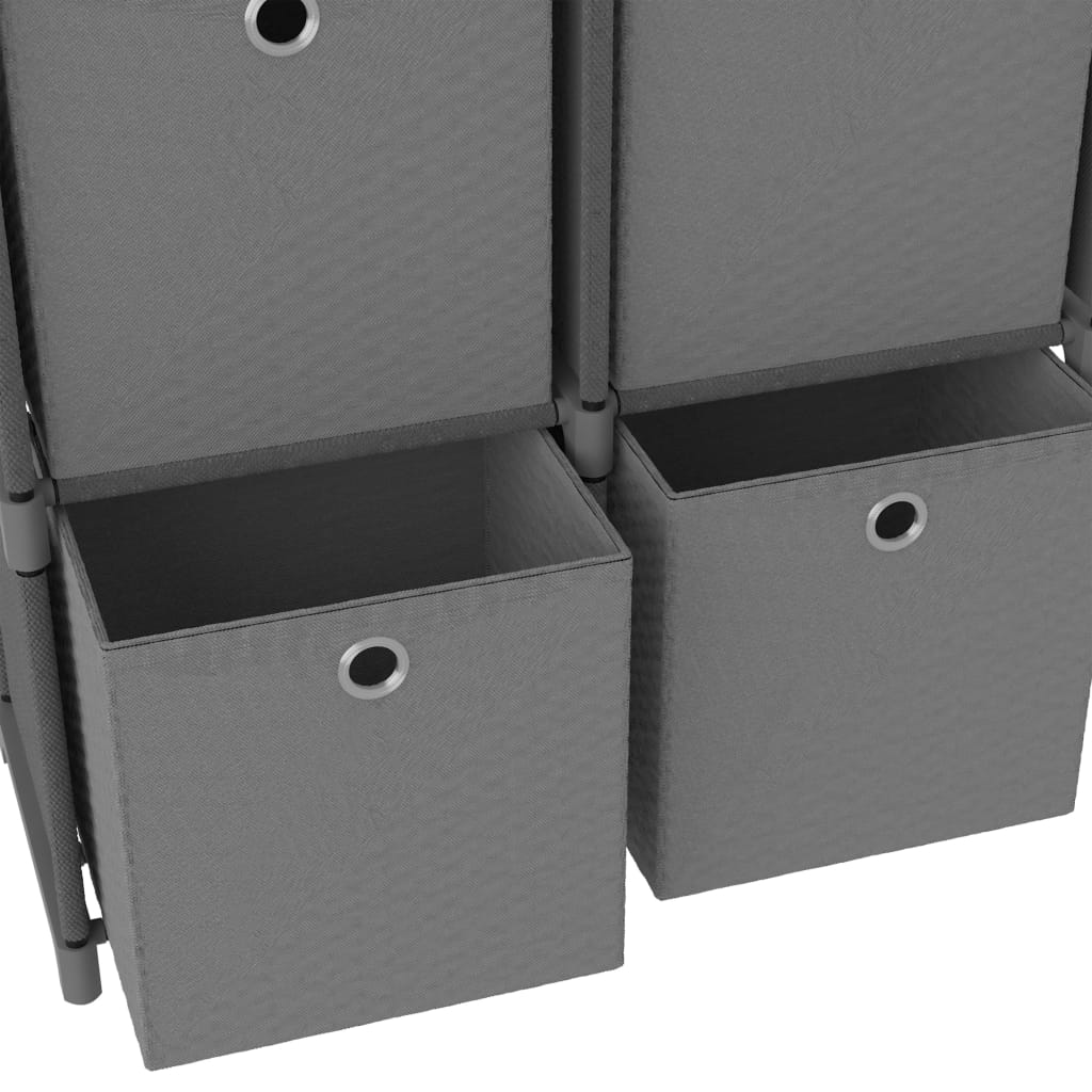 Étagère d'affichage 5 cubes et boîtes Gris 103x30x72,5 cm Tissu - XIOS