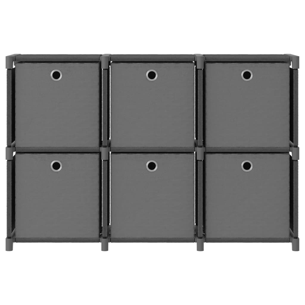 Étagère d'affichage 6 cubes et boîtes Gris 103x30x72,5 cm Tissu - XIOS