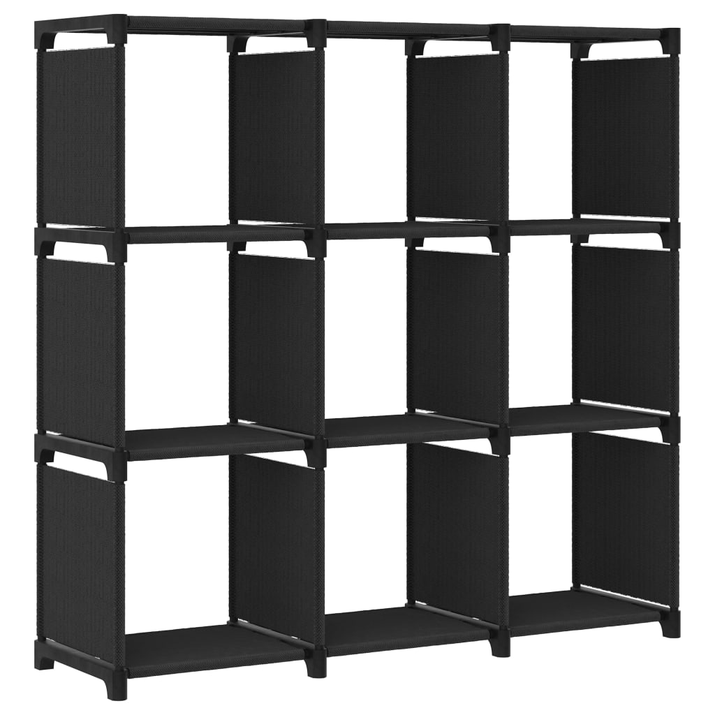 Étagère d'affichage 9 cubes Noir 103x30x107,5 cm Tissu - XIOS