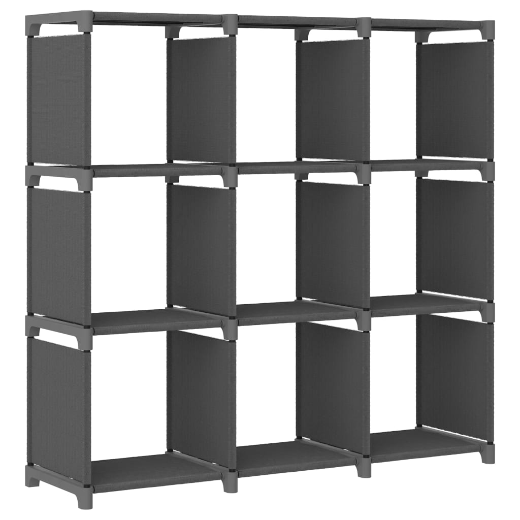 Étagère d'affichage 9 cubes Gris 103x30x107,5 cm Tissu - XIOS