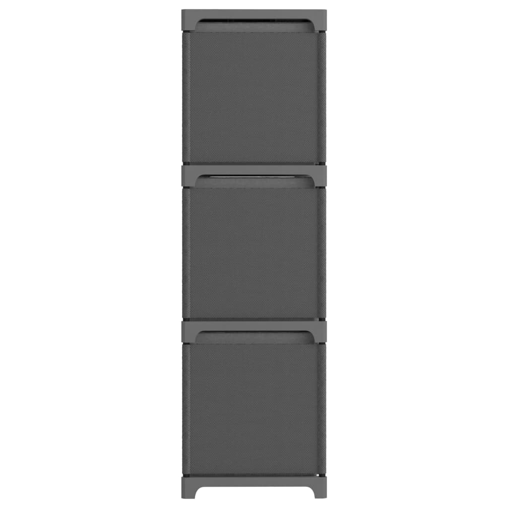 Étagère à 9 cubes avec boîtes Gris 103x30x107,5 cm Tissu - XIOS
