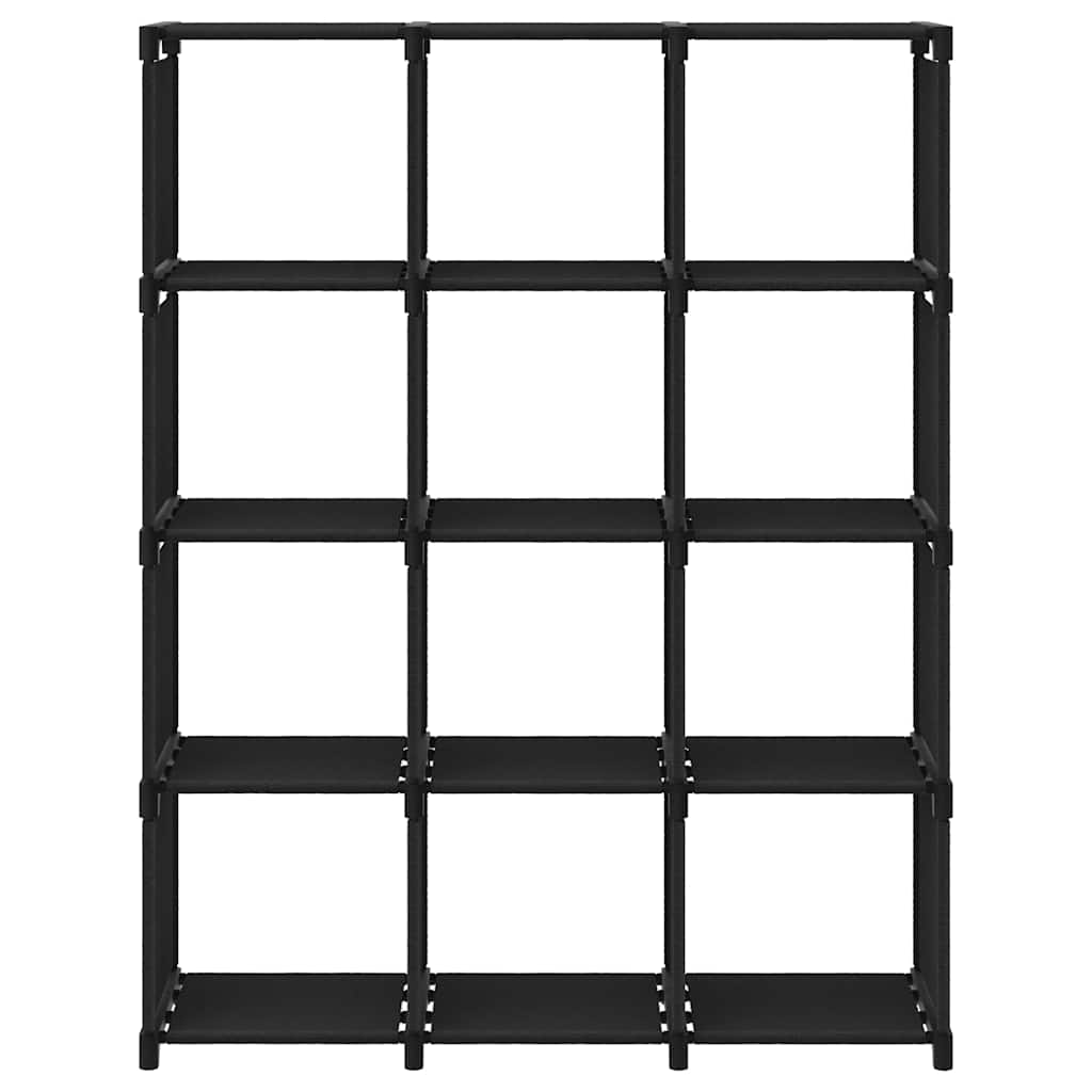 Étagère d'affichage 12 cubes Noir 103x30x141 cm Tissu - XIOS