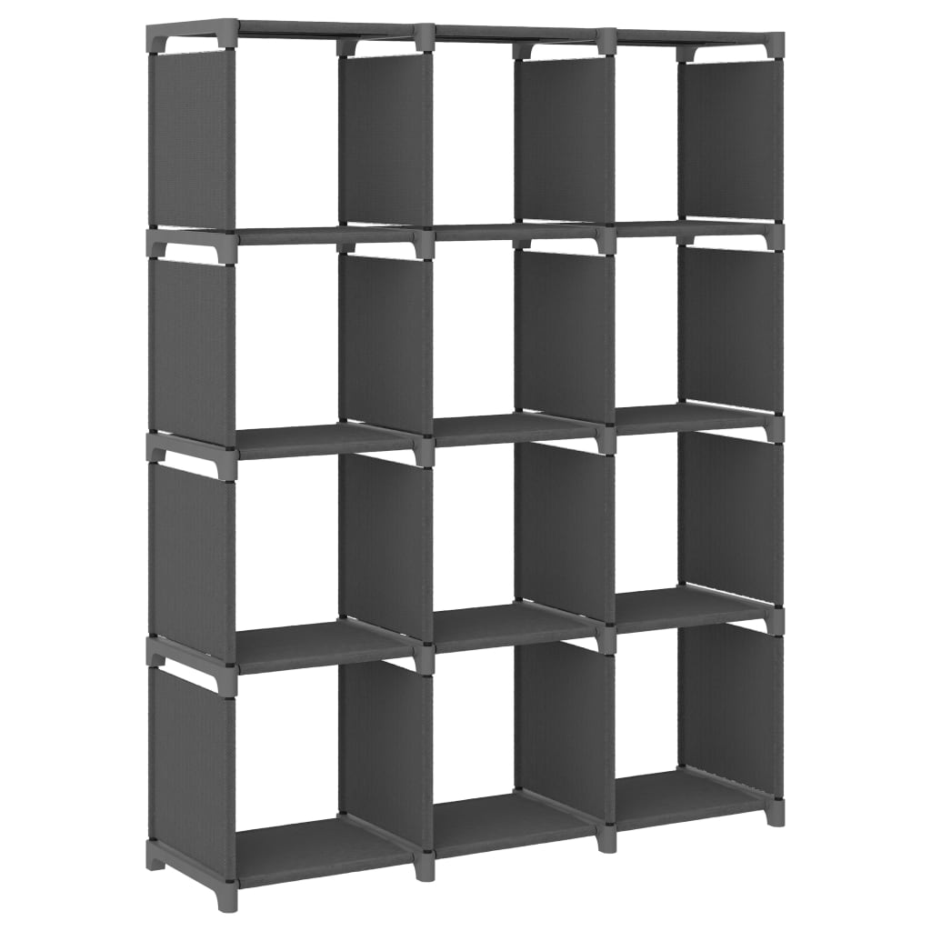 Étagère d'affichage 12 cubes Gris 103x30x141 cm Tissu - XIOS