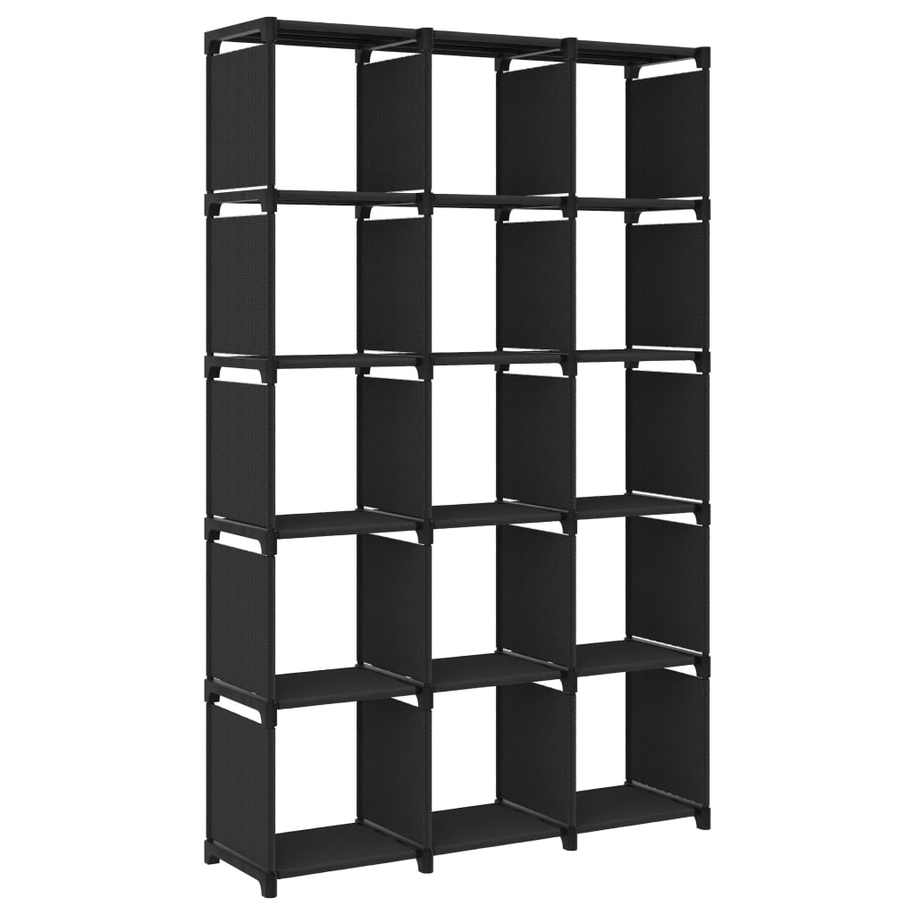 Étagère d'affichage 15 cubes Noir 103x30x175,5 cm Tissu - XIOS