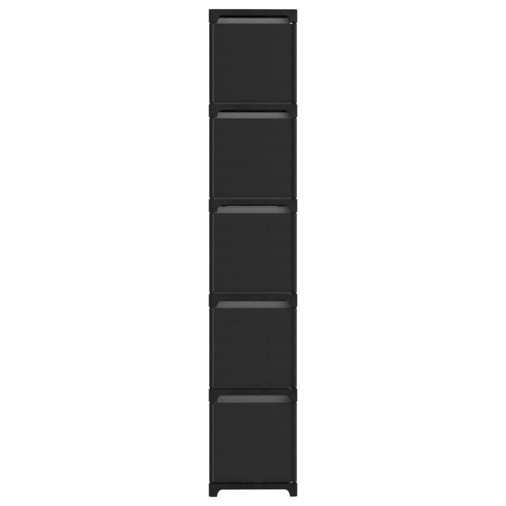 Étagère à 15 cubes avec boîtes Noir 103x30x175,5 cm Tissu - XIOS