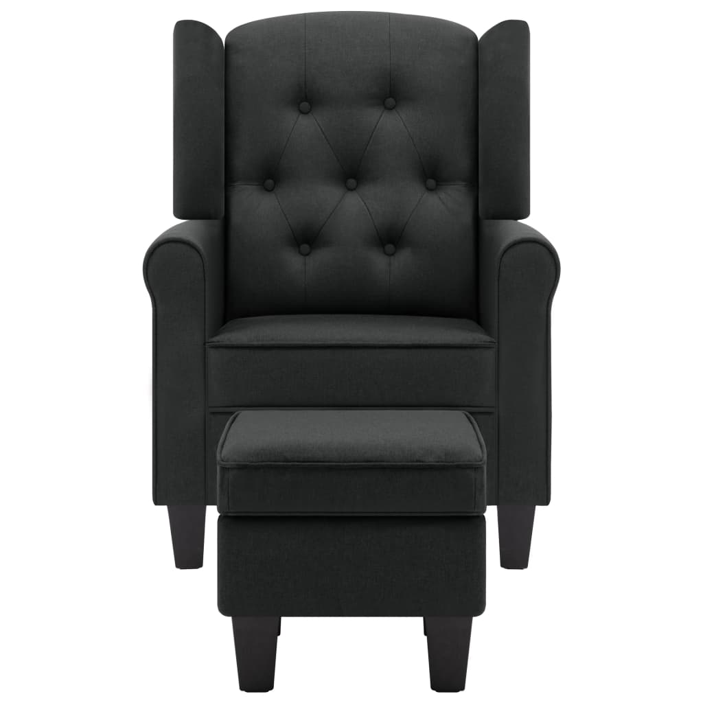 Fauteuil avec repose-pied Gris foncé Tissu - XIOS