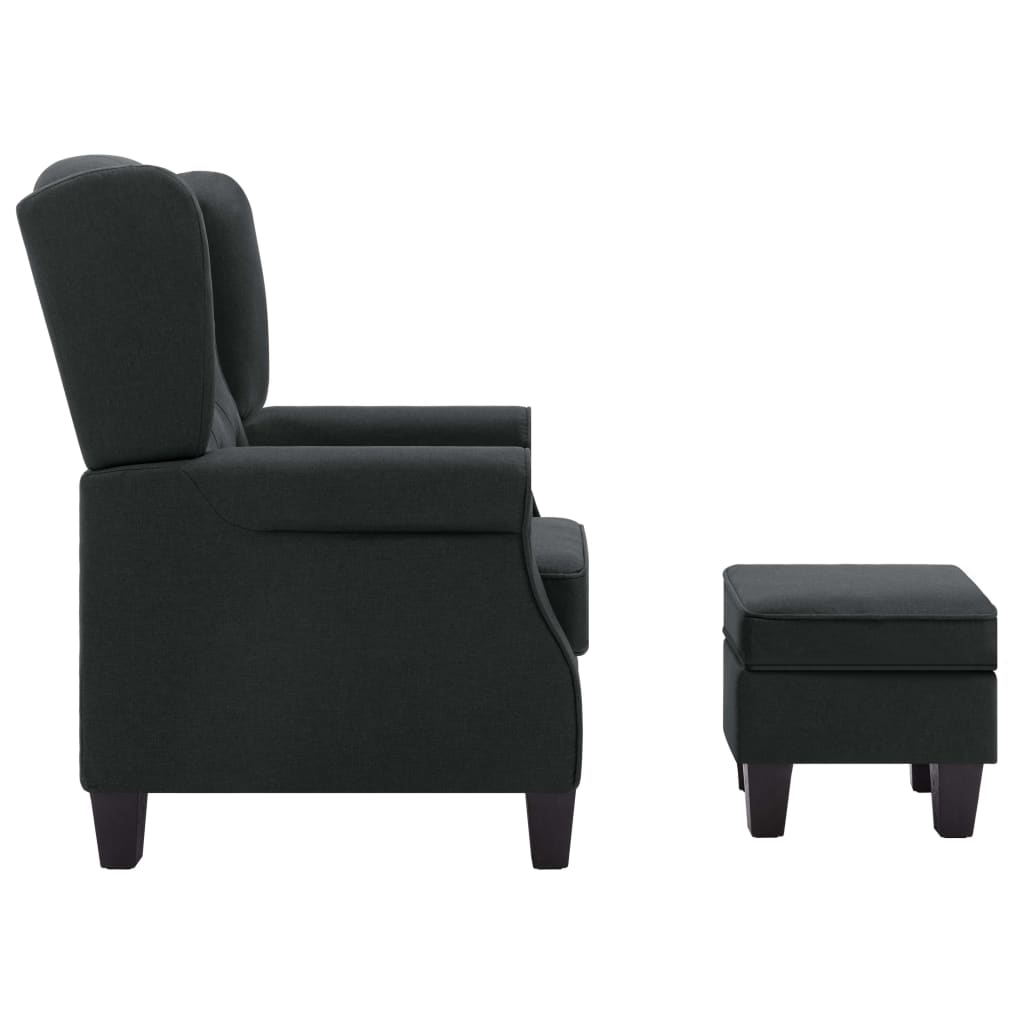 Fauteuil avec repose-pied Gris foncé Tissu - XIOS