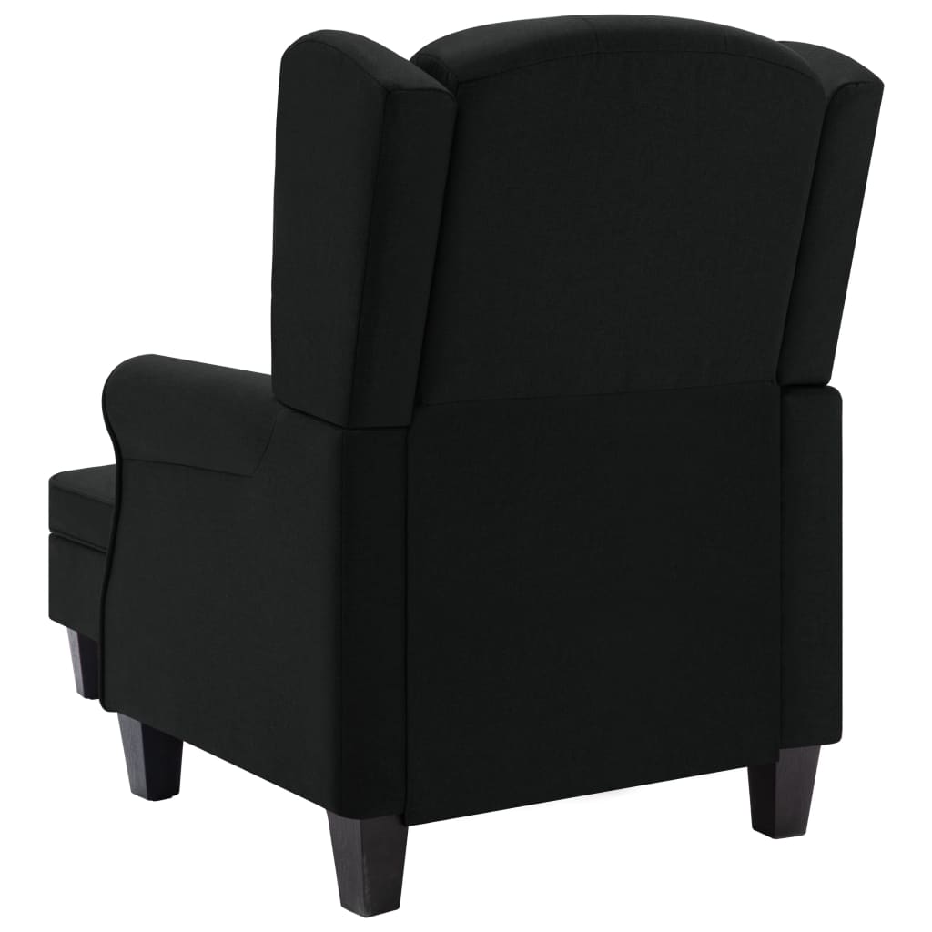 Fauteuil avec repose-pied Noir Tissu Fauteuils vidaXL   