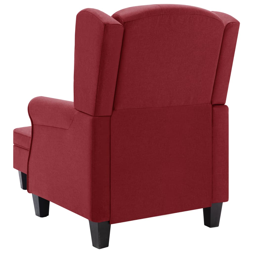 Fauteuil avec repose-pied Rouge bordeaux Tissu - XIOS