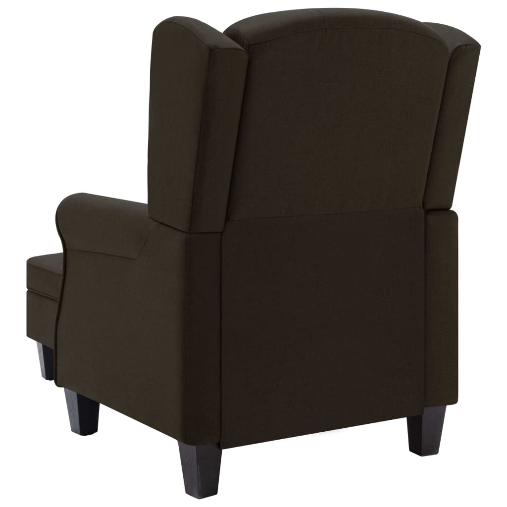 Fauteuil avec repose-pied Marron foncé Tissu - XIOS