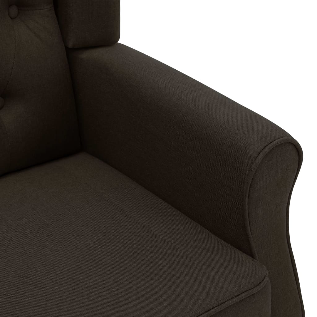 Fauteuil avec repose-pied Marron foncé Tissu - XIOS