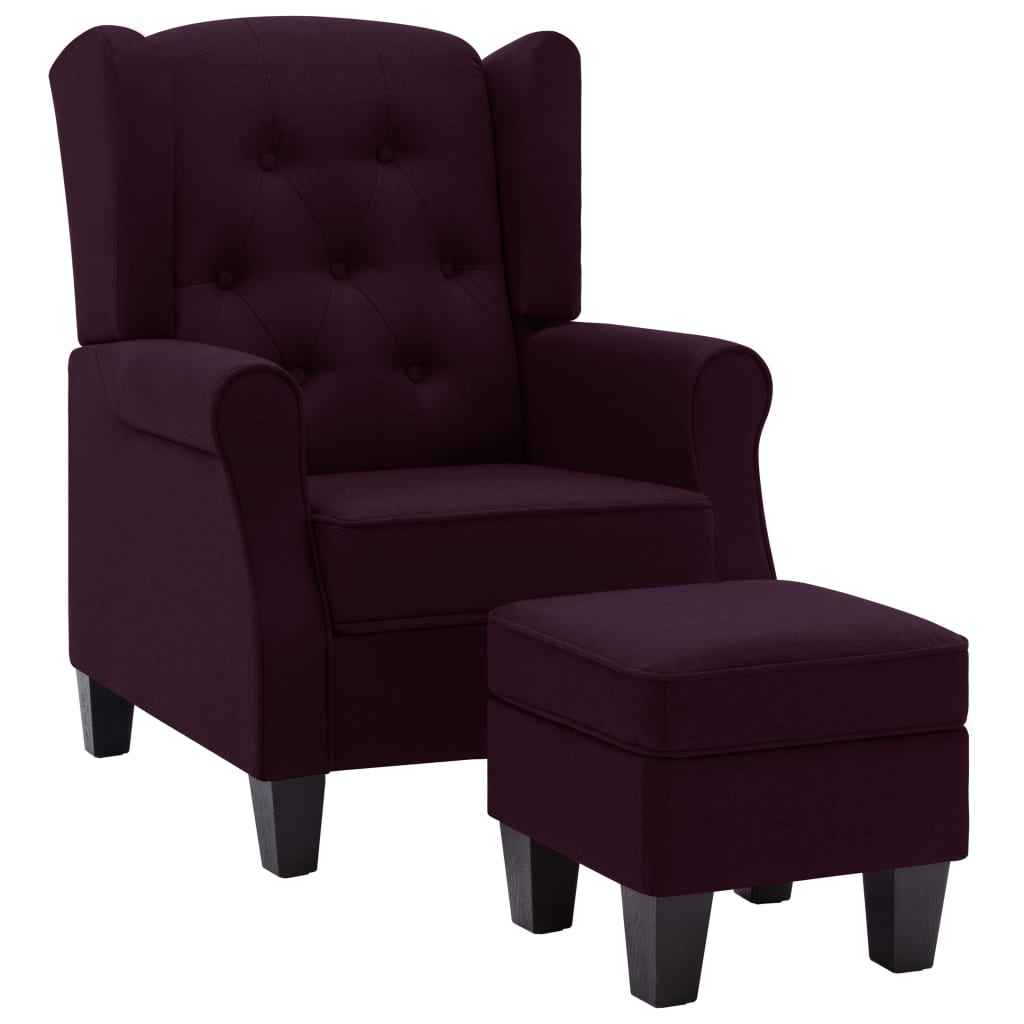 Fauteuil avec repose-pied Violet Tissu - XIOS