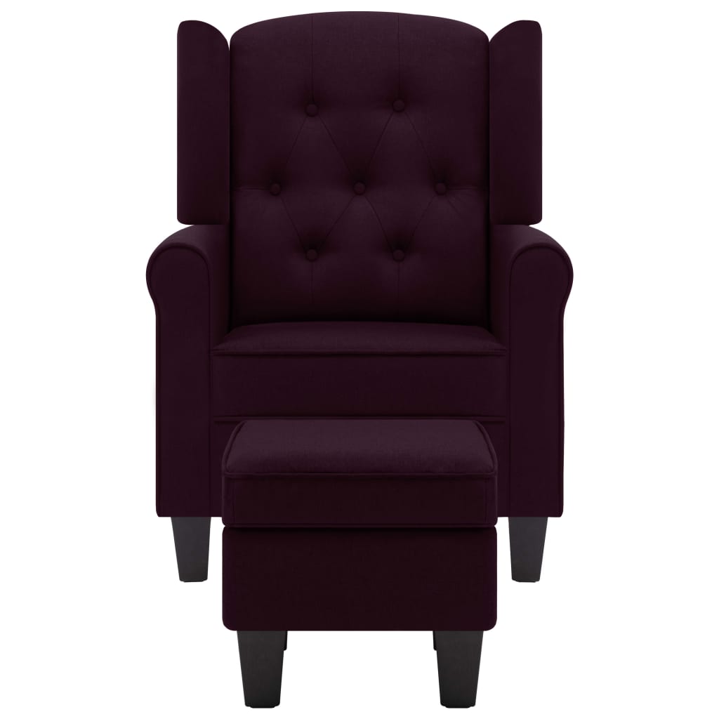 Fauteuil avec repose-pied Violet Tissu - XIOS