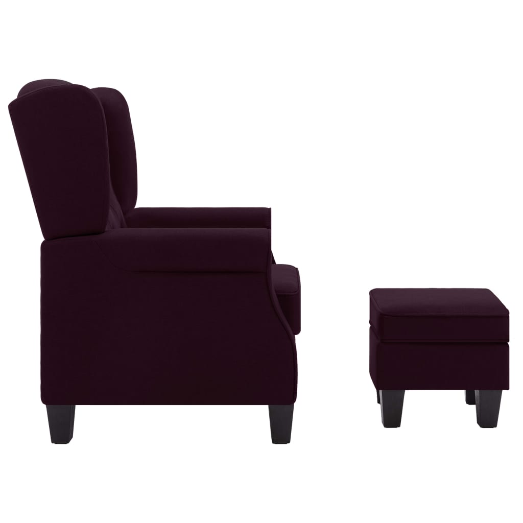 Fauteuil avec repose-pied Violet Tissu - XIOS