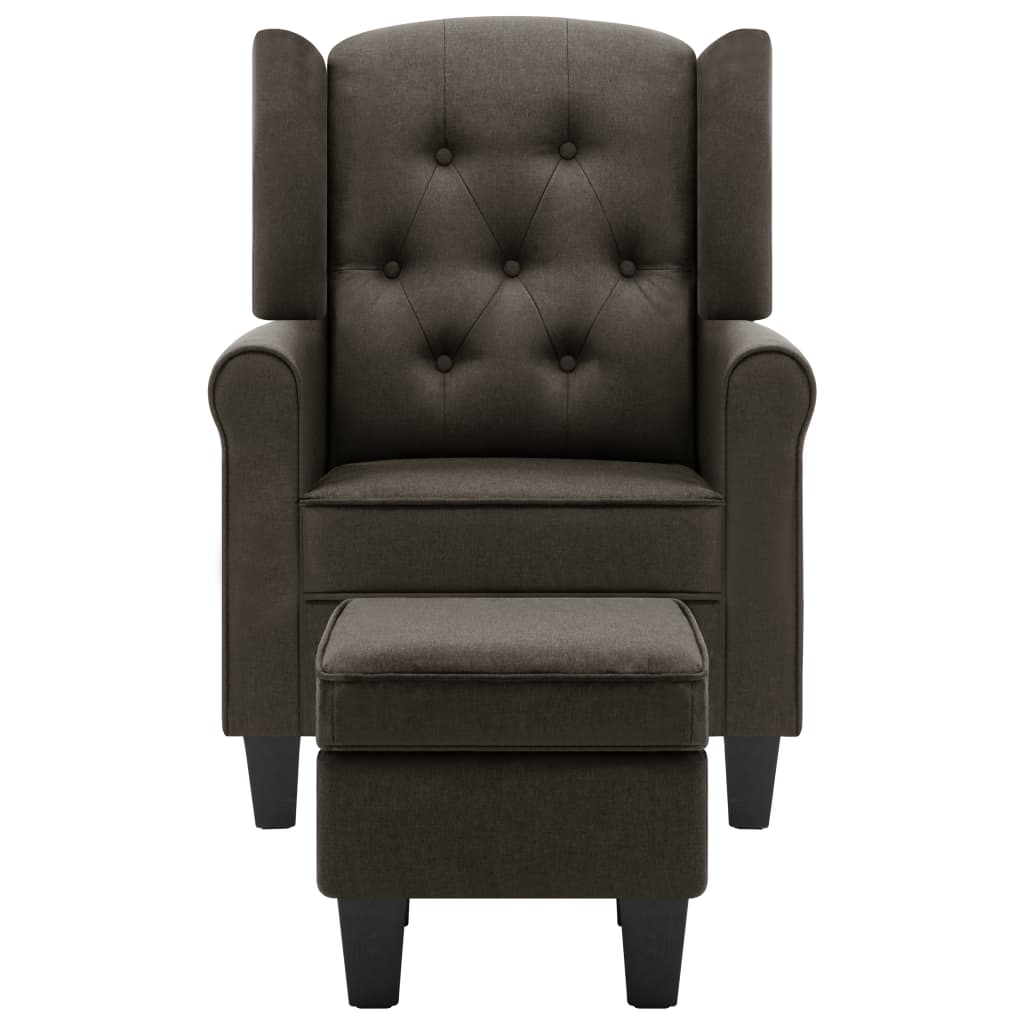 Fauteuil avec repose-pied Taupe Tissu - XIOS