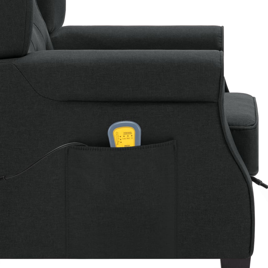 Fauteuil de massage avec repose-pied Gris foncé Tissu