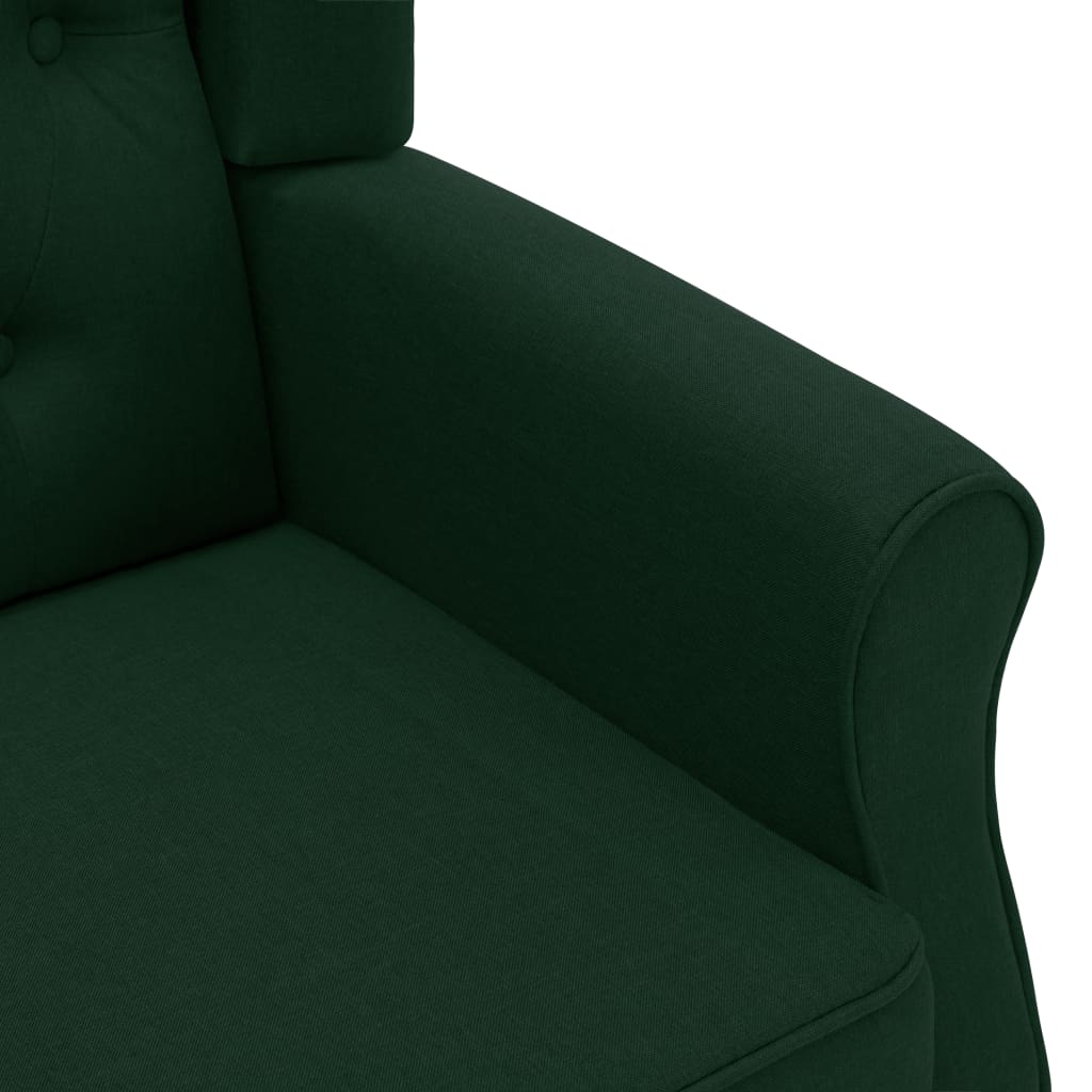 Fauteuil de massage avec repose-pied vert foncé tissu - XIOS