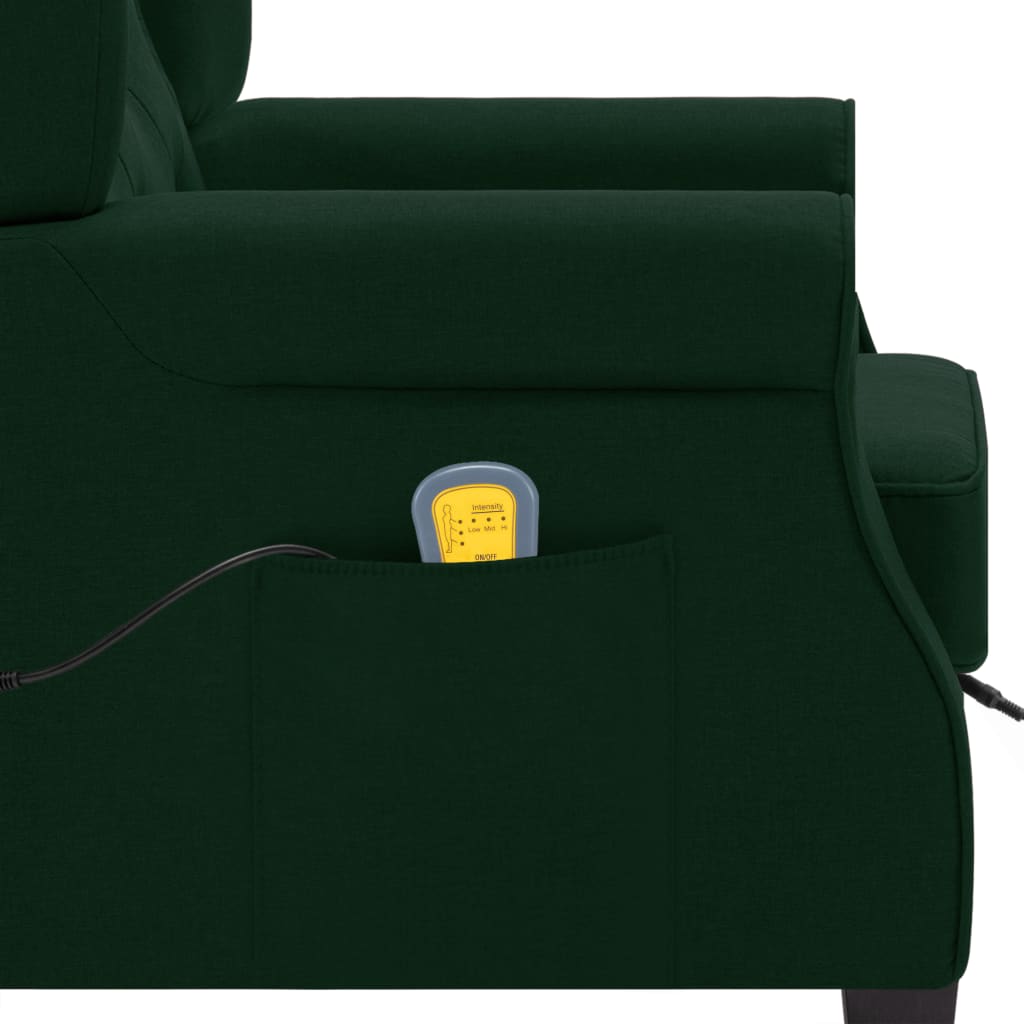 Fauteuil de massage avec repose-pied vert foncé tissu - XIOS