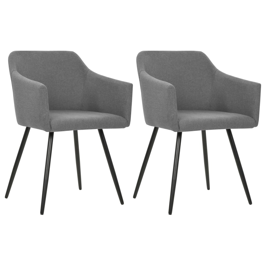 Chaises à manger lot de 2 gris clair tissu - XIOS