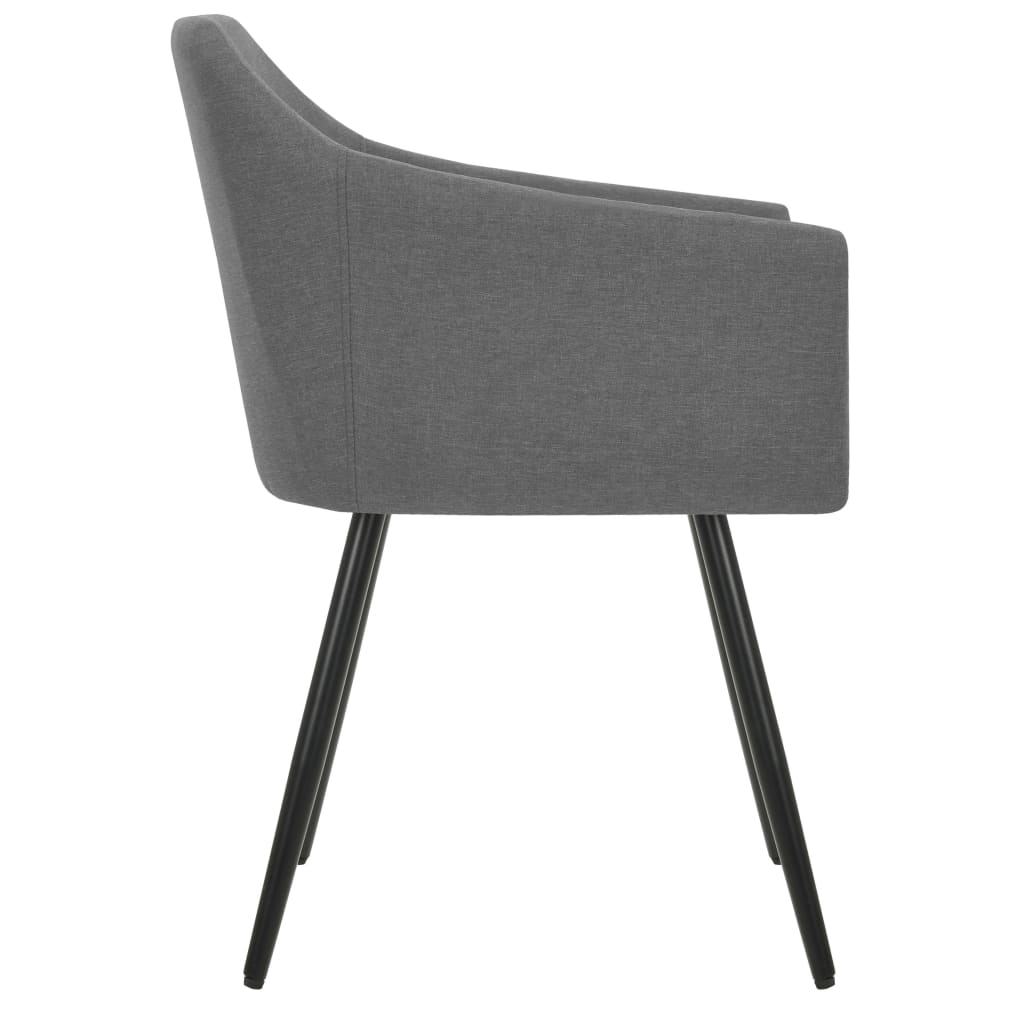 Chaises à manger lot de 2 gris clair tissu - XIOS