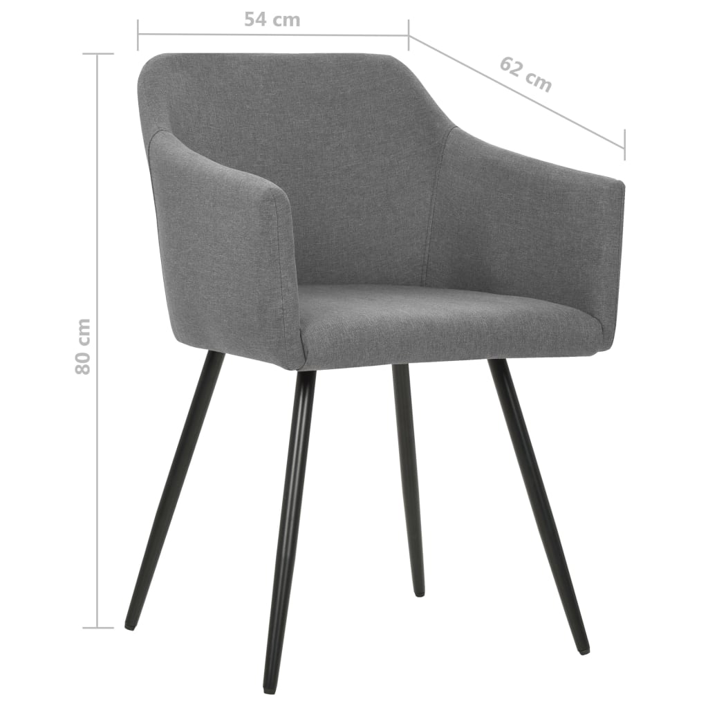 Chaises à manger lot de 2 gris clair tissu - XIOS