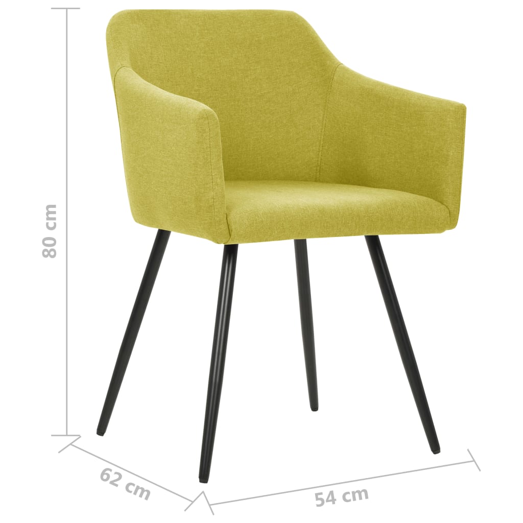 Chaises à manger lot de 2 vert tissu - XIOS