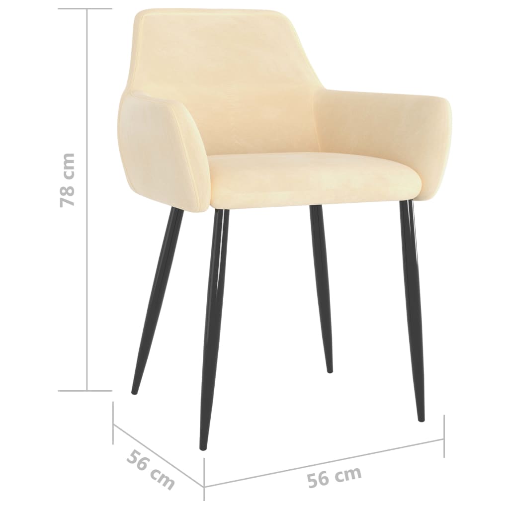 Chaises à manger lot de 2 Crème Velours - XIOS