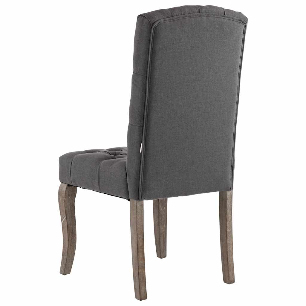 Chaises à manger lot de 2 gris tissu à l'aspect de lin
