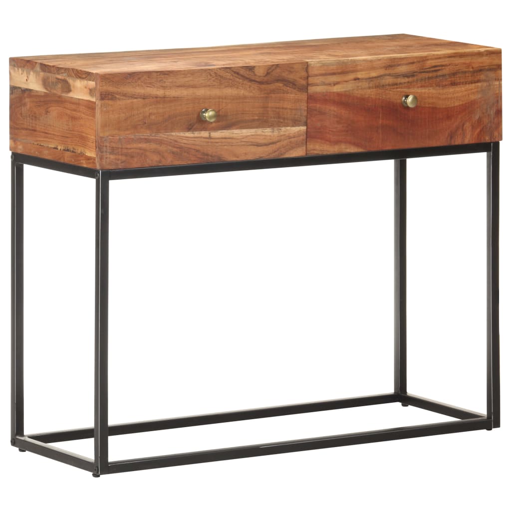 Table console 90x35x75 cm Bois d'acacia brut - XIOS