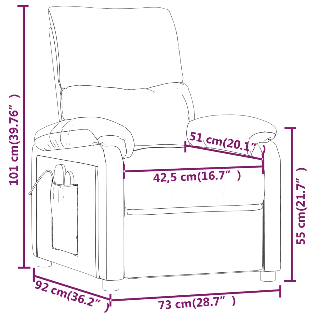 Fauteuil de massage Gris foncé Tissu