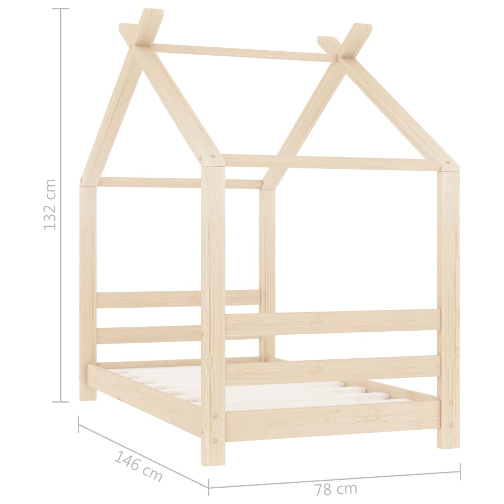 Cadre de lit d'enfant Bois de pin massif 70x140 cm - XIOS
