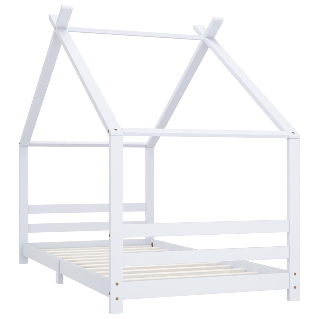 Cadre de lit d'enfant Blanc Bois de pin massif 90x200 cm - XIOS