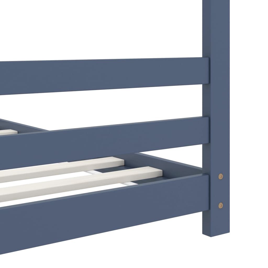 Cadre de lit d'enfant Gris Bois de pin massif 80x160 cm - XIOS