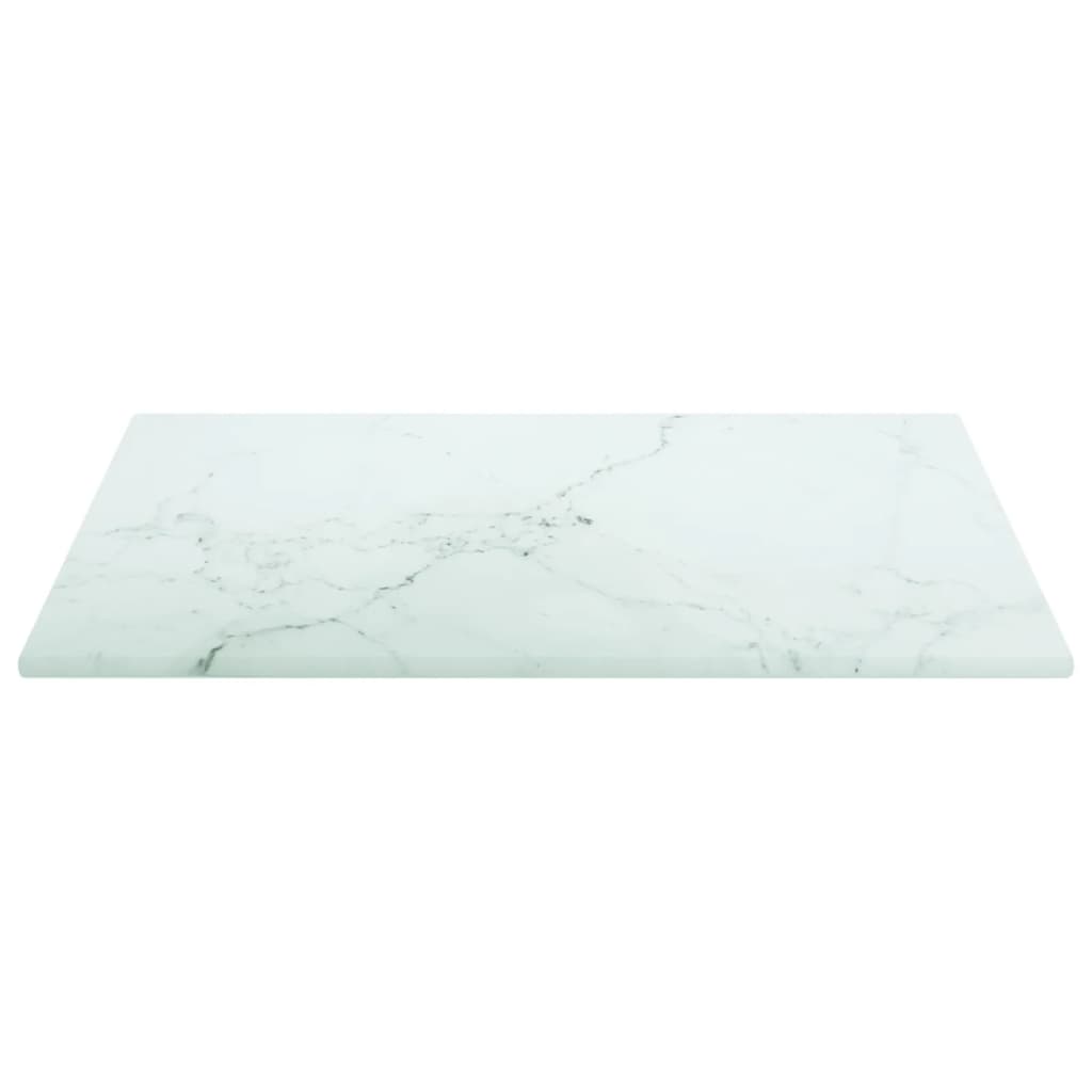 Dessus de table blanc 30x30 cm 6 mm verre trempé design marbre - XIOS