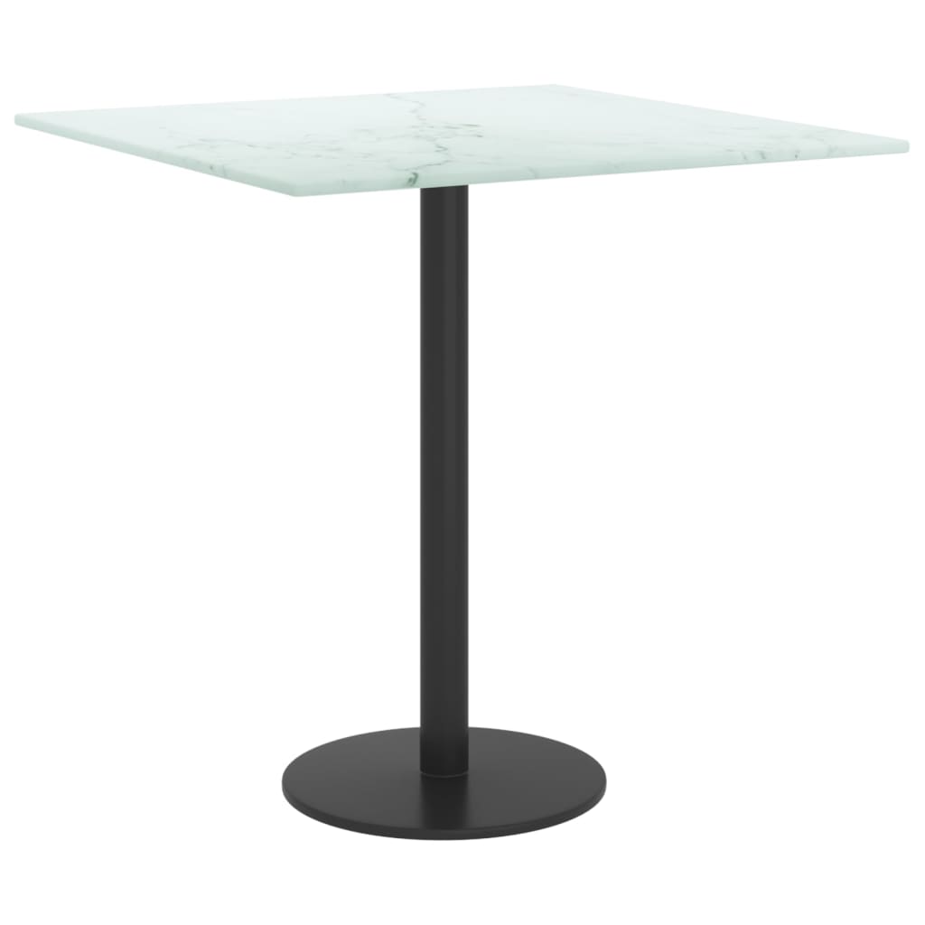 Dessus de table blanc 40x40 cm 6 mm verre trempé design marbre - XIOS